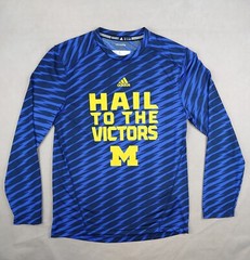 Adidas Climalite Medium Mens Shirt Base Layer Michigan Wolverines 19×26 Rash