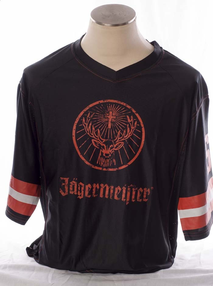 Jagermeister Football Jersey Shirt Orange Black Logo #56 Yard Line Mens Womens