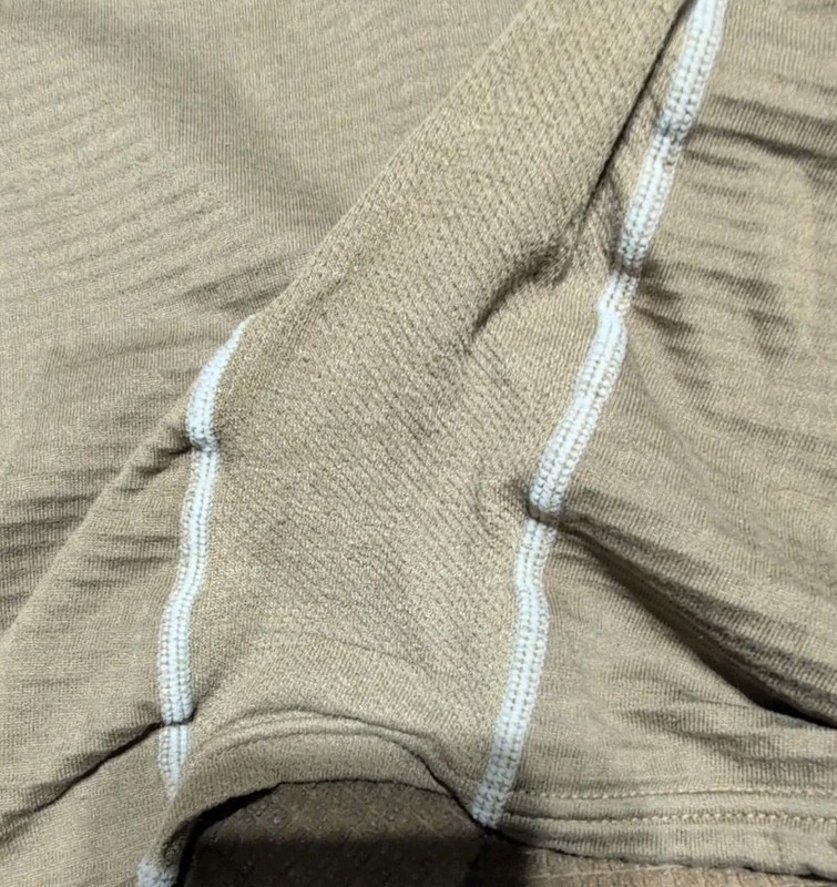 Polartec Mens Medium Lightweight Waffle 1/4 Zip Long Sleeve Thermal Coyote Brown gallery