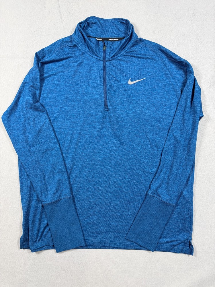 Nike Men's Dri-FIT Element Half-Zip Running Shirt in Blue Size Large