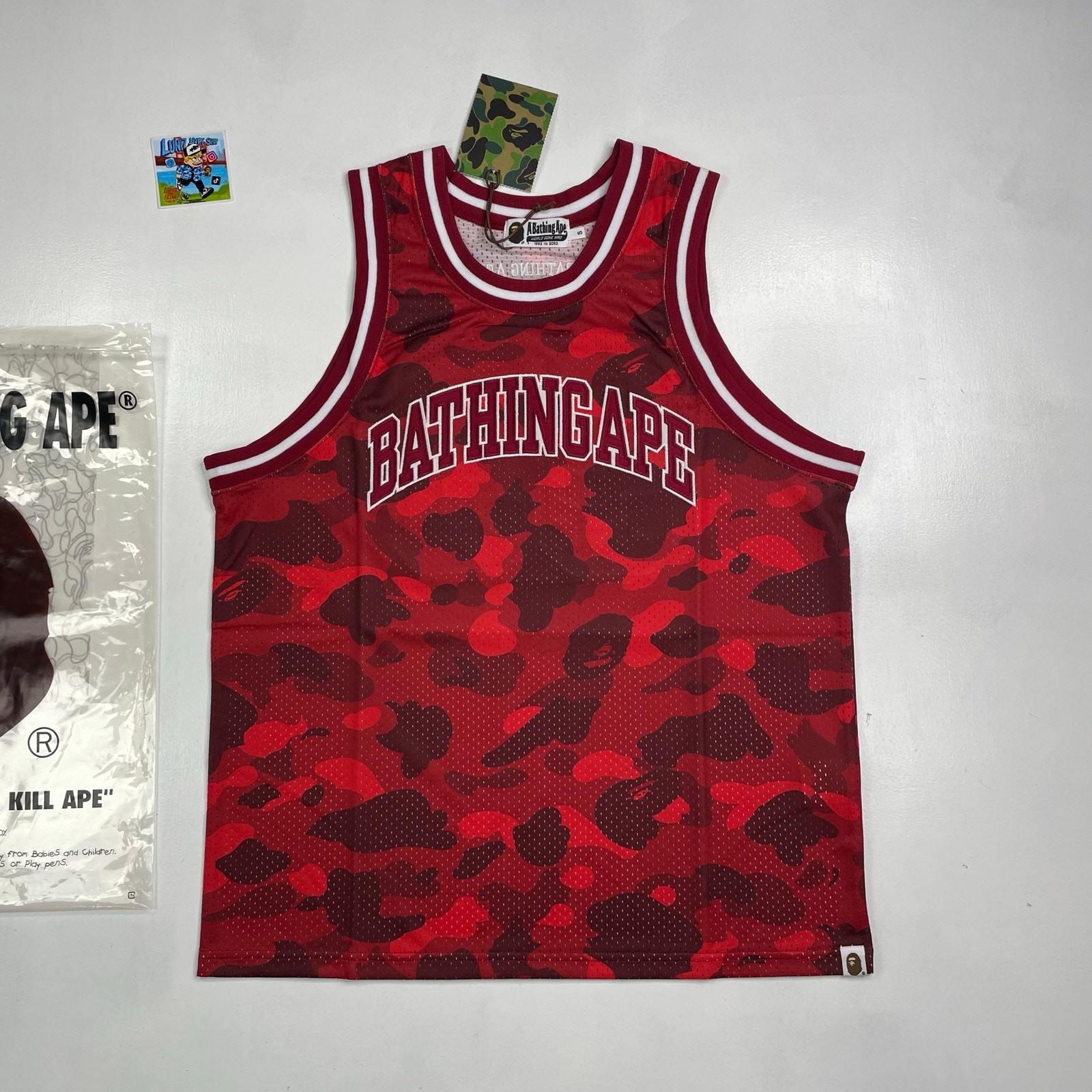 BAPE Color Camo Basketball Tank Top "Red" Size S gallery