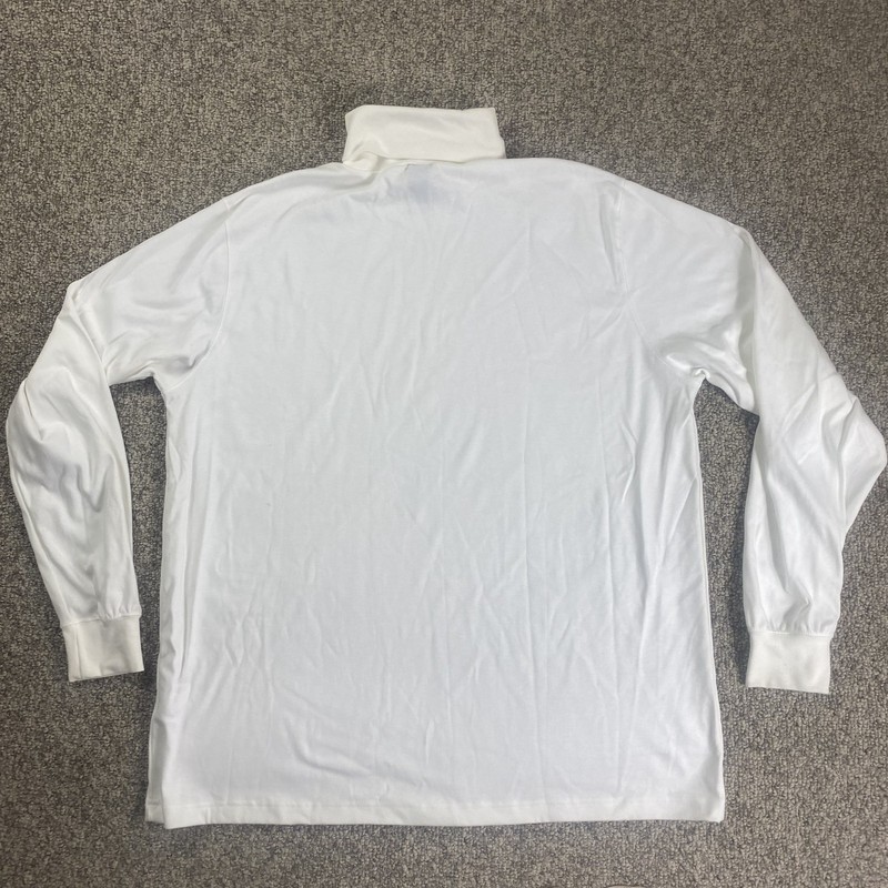LANDS' END Shirt Mens XL 46-48 White Turtleneck Red Lobster Cotton Long Sleeve gallery