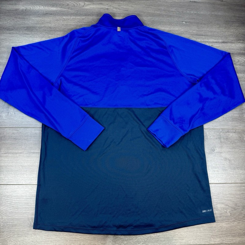 Nike Running 1/4 Zip Dri-Fit Racer Pullover Long Sleeve Top Shirt Men's XL Blue gallery