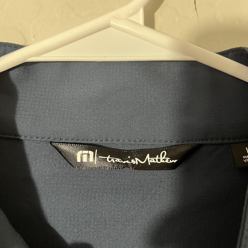 Travis Mathew Pullover Mens Large Blue 1/4 Zip Long Sleeve Golf Performance Top gallery