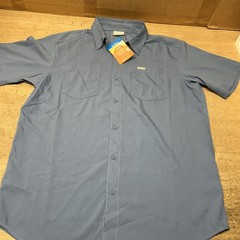 NWT’s Mens Columbia Omni Shade Blue Performance Fishing Gear UPF 40 Sz Medium
