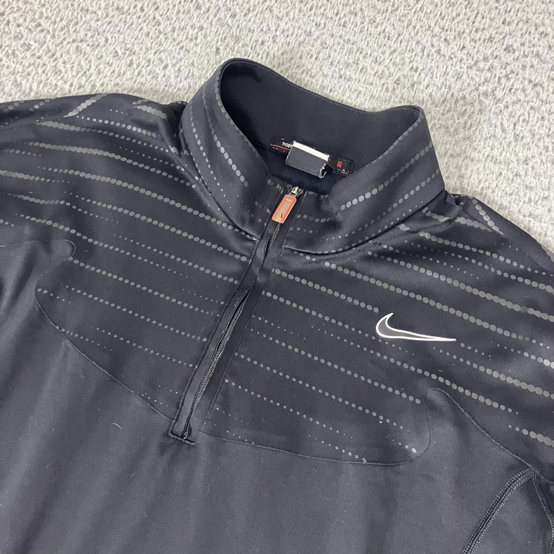 Nike Dri-FIT Pullover Mens Medium Black 1/4 Zip Tiger Woods Golf Performance gallery