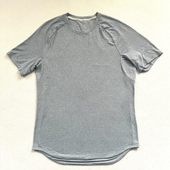 Lululemon Heathered Chambray Blue Gray Drysense Training Short Sleeve Shirt M
