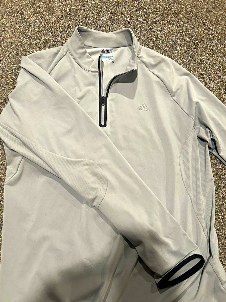 adidas Golf ClimaCool Men's Solid Gray 1/4 Zip Mock Neck Pullover XL
