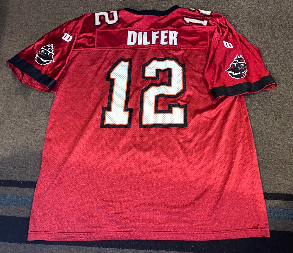 Vtg 90s Men’s Wilson Buccaneers Trent Dilfer #12 Made In USA Jersey Size 2XL A55
