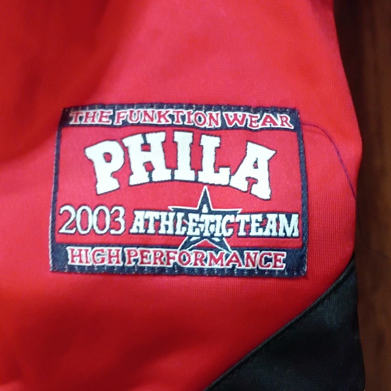 FW Red PHILA Graphic Jersey T-Shirt 3/4 Sleeve V-Neck Polyester Men's 2XL gallery