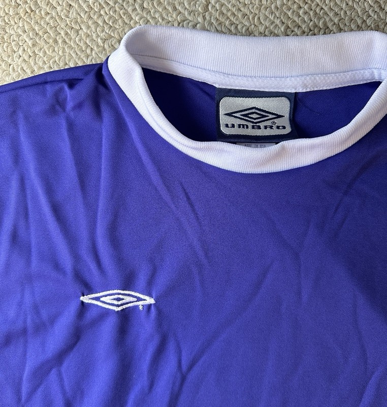 Umbro Purple And White Soccer Shirt Made In USA Size Medium gallery