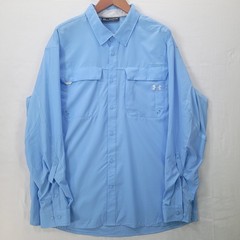 Under Armour Fishing Shirt XXL Blue HeatGear Vented Performance Outdoor