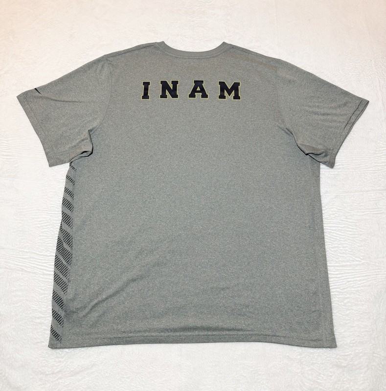Nike Dr-Fit Men’s Gray US Navy Dynamic Logo Short Sleeve Performance T Shirt, XL gallery