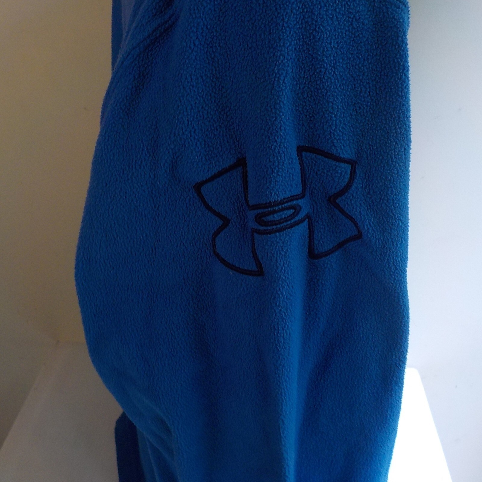UNDER ARMOUR Mens LS 1/4 Zip Pullover Fleece Blue Polyester SZ 2XL gallery