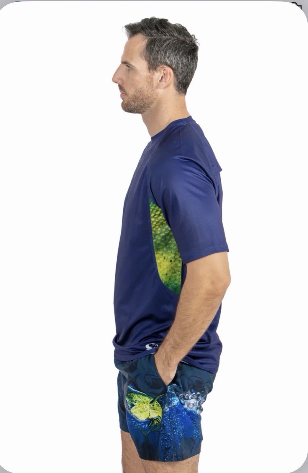 Wave Life Vented UV Protection Fishing T-Shirt Mahi Men’s L Blue/Green gallery