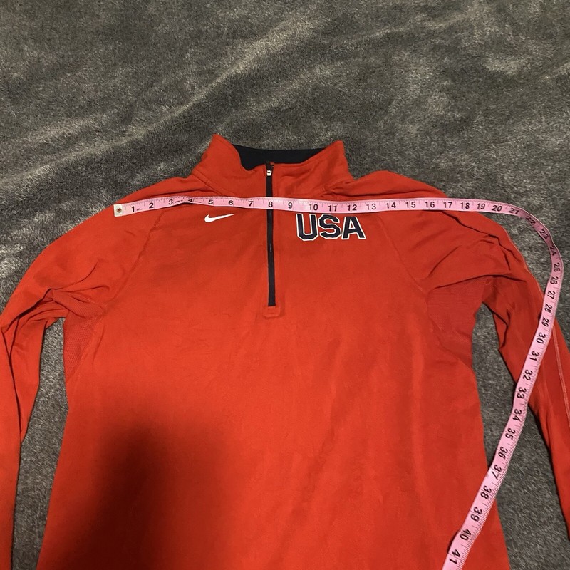 Team USA Performance Pullover Nike 1/4 Zip Dri-Fit Red 512554-657 • Men's Small gallery