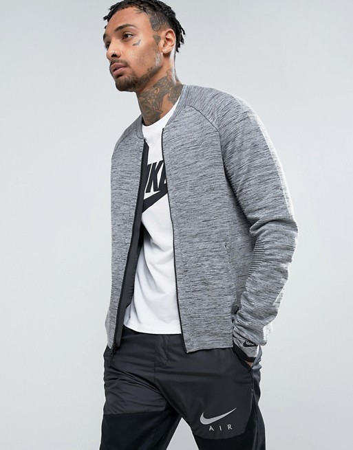 SZ XL 🆕🔥 Nike Men's Tech Full Zip Jacket Knit Bomber Heather 832178-060 💰$250 gallery