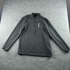 Huk Fishing Sweatshirt Mens M Black 1/4 Zip Pullover Performance Logo Outdoors