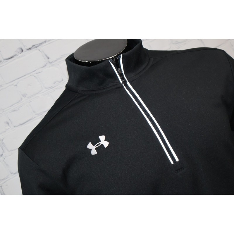 Under Armour 1/4 Zip Pullover Mens XL Black Loose Fit Mock Neck Golf Workout Gym gallery