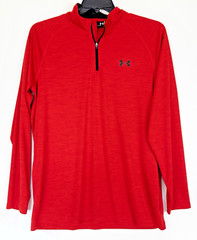 Under Armour Heat Gear Men’s Long Sleeve Red Pullover Shirt Size LG / G