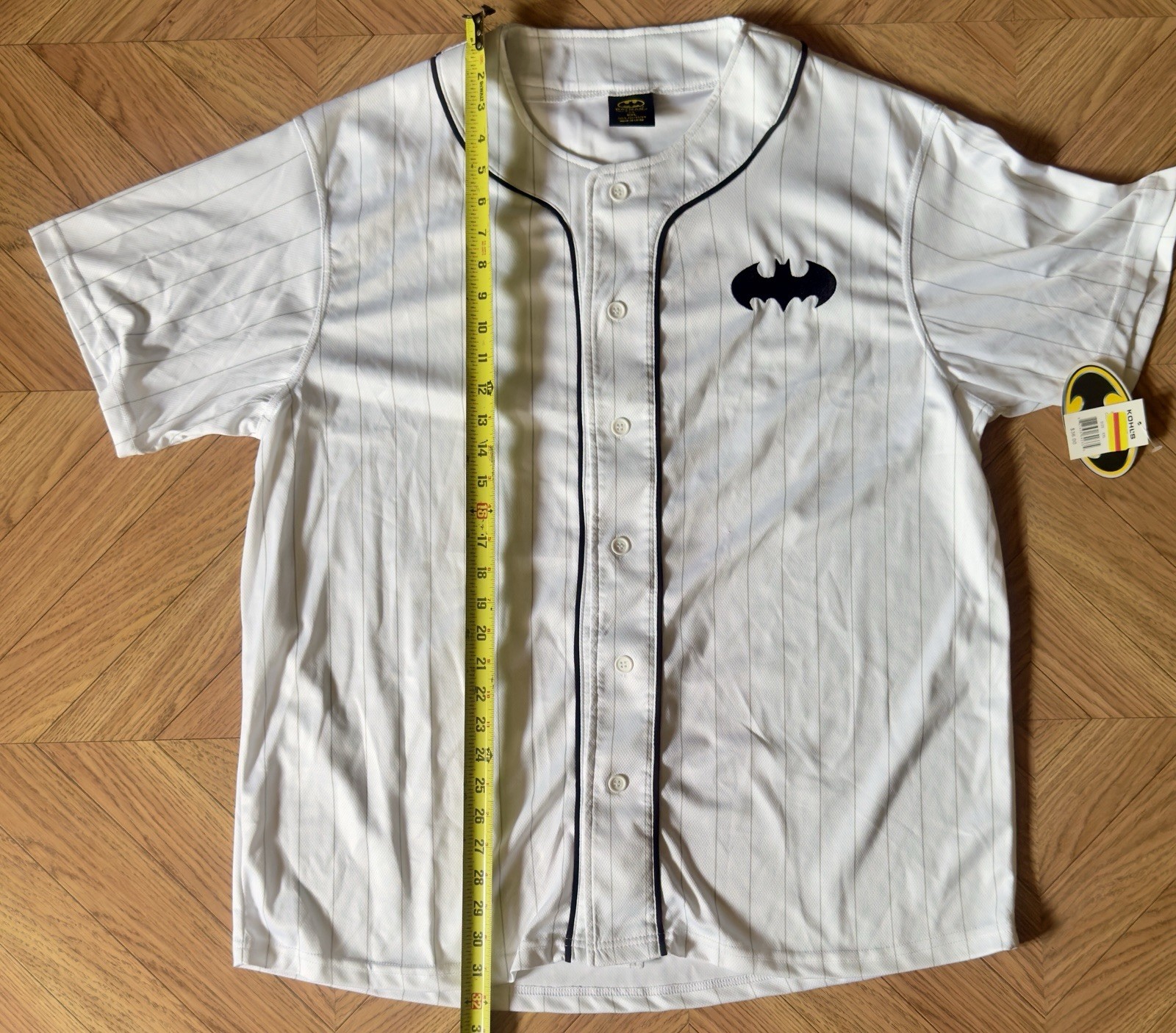 Batman Jersey Pinstripe Baseball Men's Size 2XL Hard To Find New with Tag White gallery