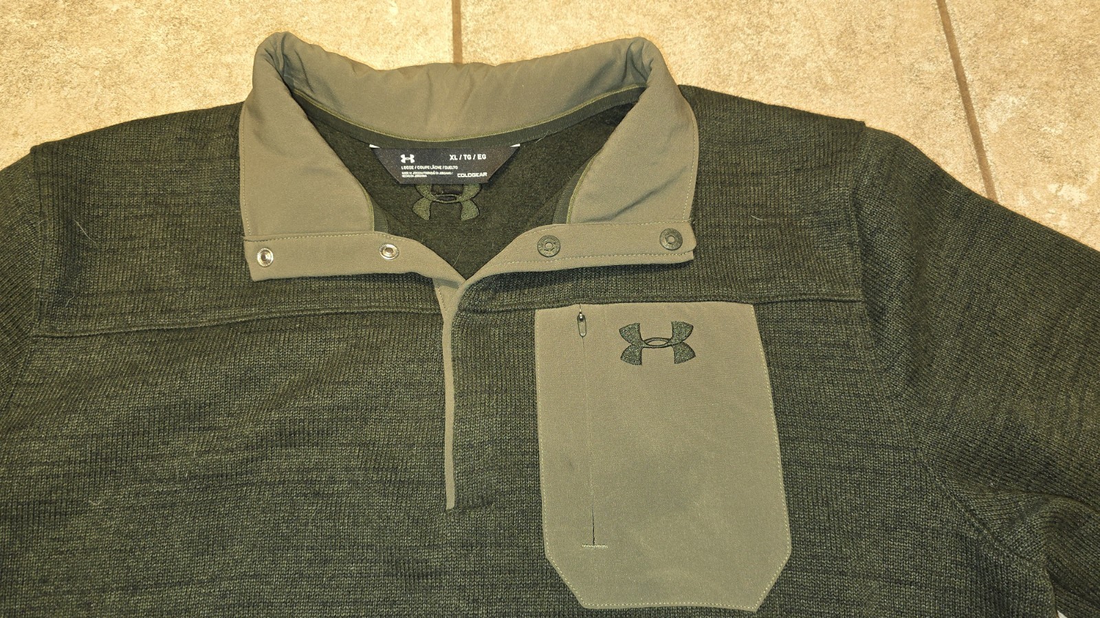 Under Armour Cold Gear XL Green Snap Pullover Sweater gallery