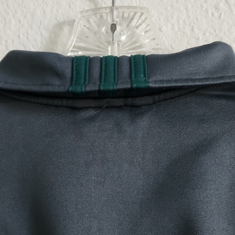 ADIDAS Fleece Pullover Quarter Zip Athletic Shoulder Pocket Size Large Gray gallery