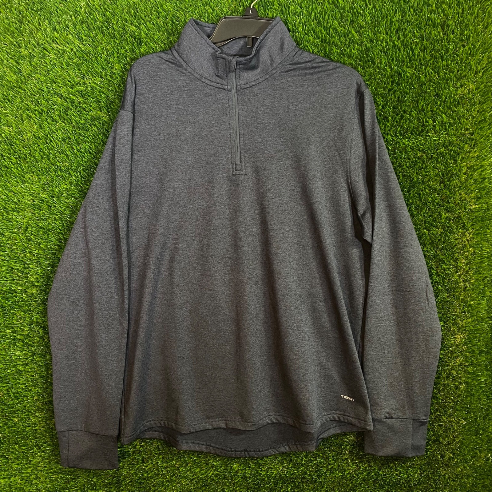 Motion Men's L LS 1/4 Zip Fleece Performance Pullover Navy MSRP $78 gallery