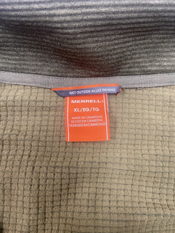 Merrell Pullover Mens Medium Green Fleece 1/4 Zip Mock Neck Hiking Outdoor Top gallery