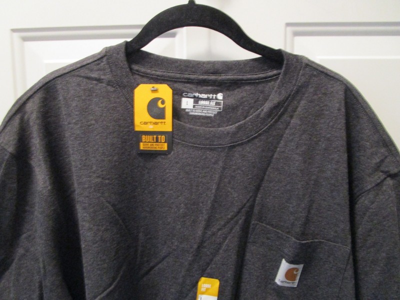 CARHARTT LOOSE FIT HEAVYWEIGHT S/S POCKET T-SHIRT CARBON GRAY HEATHER SIZE LARGE gallery