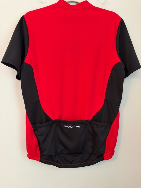 Pearl Izumi Men's Cycling Jersey Large Full Zip Red Black Road Bike Shirt gallery