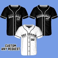 Personalized Groom & Groomsmen Baseball Jersey, Custom Best Man Wedding Jersey