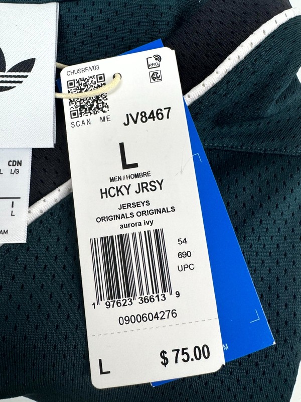 Adidas Originals Hockey Jersey Men's Large Aurora Ivy Mesh Loose Fit JV8467 gallery