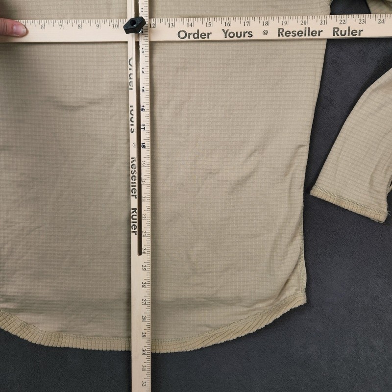 Peckham Gen III L2 Top Mens Medium Long Tan 1/4 Zip Grid Fleece Base Layer Shirt gallery