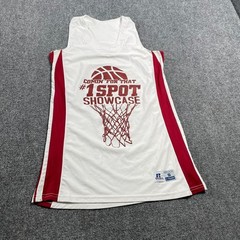Russel Men’s White Red Reversible Jersey Basketball Sleeveless Dri-Power Size S