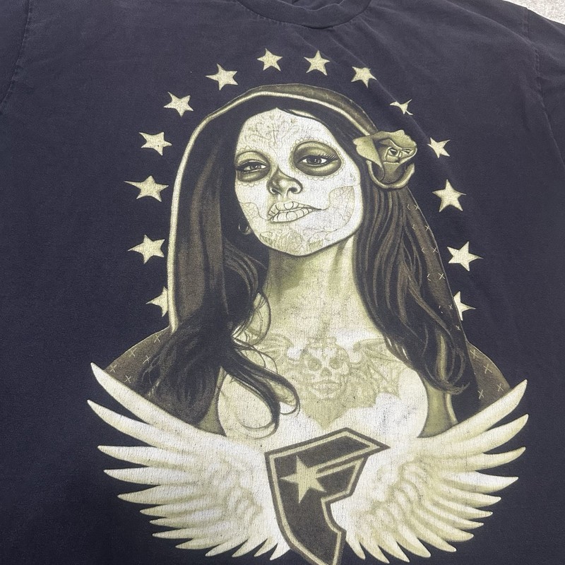 Famous Stars and Straps T Shirt Mens Large Black Dia De Los Muerte gallery
