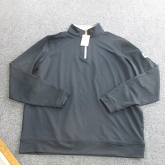 Peter Millar Pullover Mens Large Black 1/4 Zip Long Sleeve Basketball Top