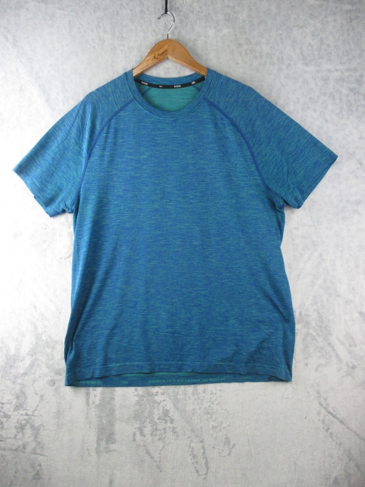 Rhone Shirt Men Size XL Short Sleeve Invictus Tee Blue Green Mesh Breathable gallery
