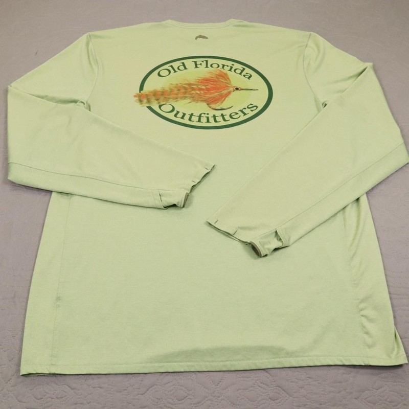 Simms SolarFlex Shirt Men Medium Green Old Florida Outfitters UPF 50 Fly Fishing gallery