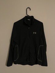 Under Armour Black Windbreaker Stretch Full Zip Track Jacket – Men’s Small