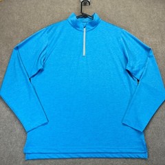 Fish Hippie 1/4 Zip Pullover Men’s Large Heather Blue Mock Outdoor Waterside