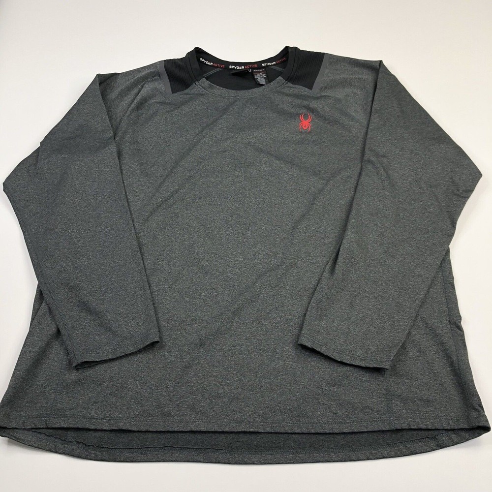 Spyder Active XL Men's Athletic Active Exercise Long Sleeve Shirt MINT Gray