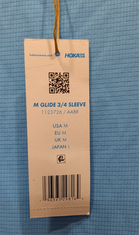NEW Men's Size Medium Hoka One Glide 3/4 Sleeve Running Shirt Blue/Green 1123726 gallery