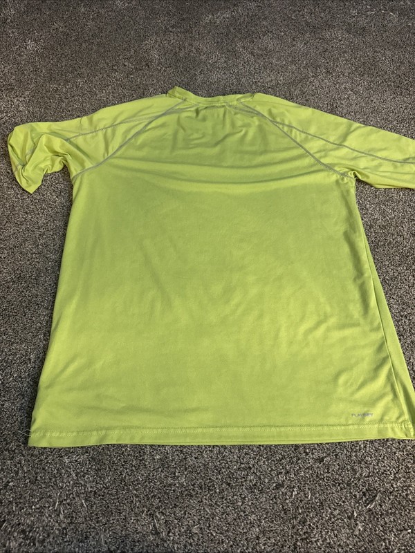 Reebok Performance Play Dry Tee T-shirt Fluorescent Green Men XL Reflective Trim gallery