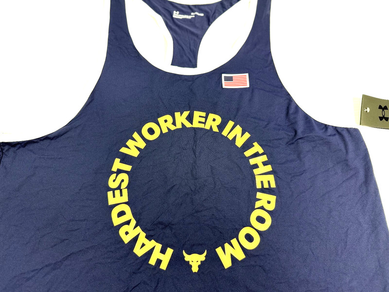 Under Armour Project Rock Hardest Worker In The Room Tank Blue Men XL 1383310 gallery