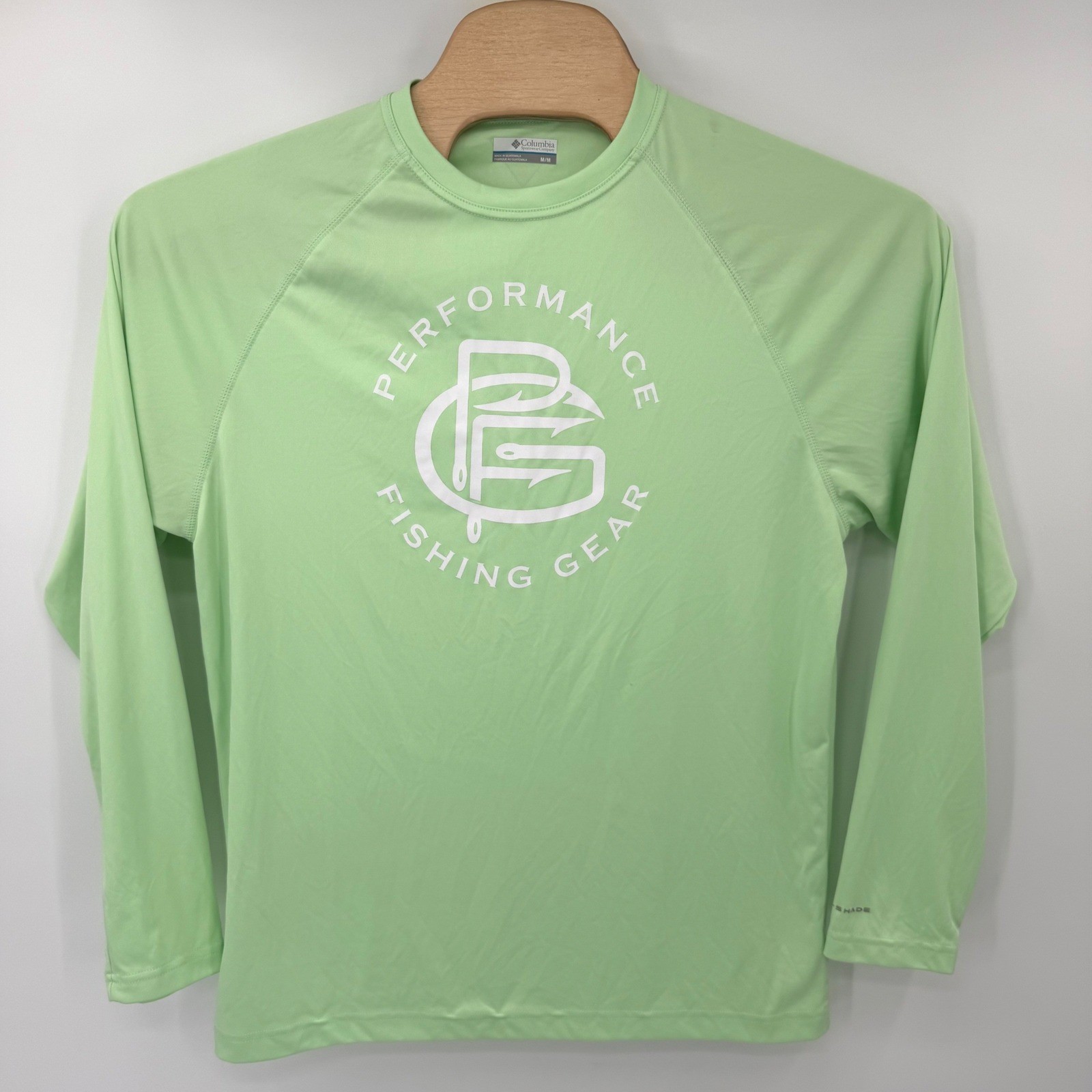 Columbia PFG Shirt Mens Medium Green Long Sleeve Performance Fishing Gear XM0689 gallery
