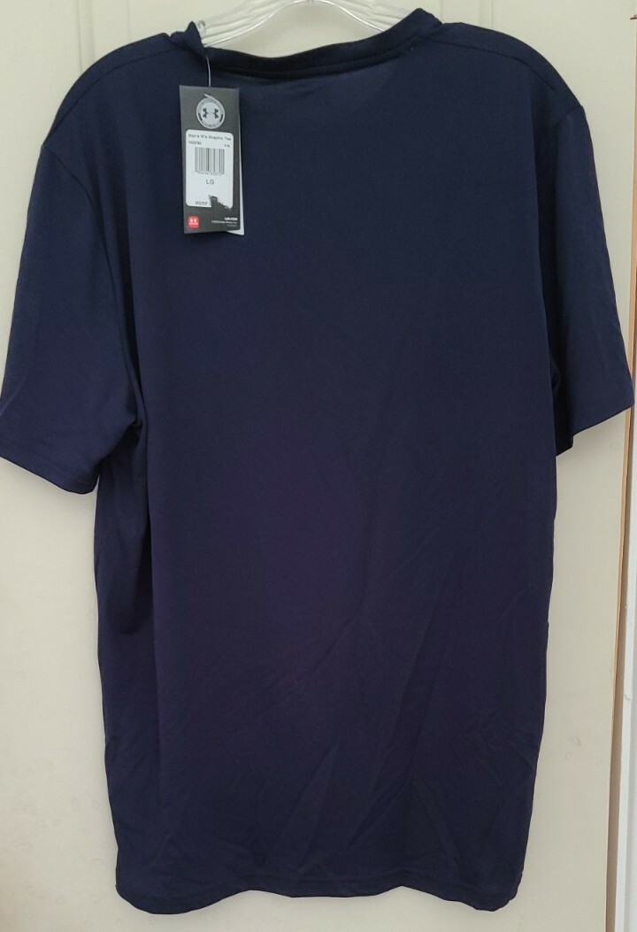 Under armour- heat gear mens navy/nautical T-shirt, size LG, color dark blue gallery
