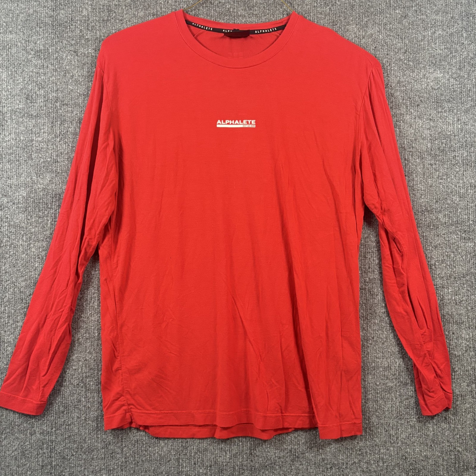 Alphalete Shirt Mens Large Red Active Performance Fit Long Sleeve Crewneck gallery