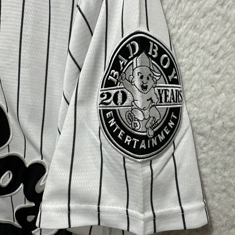 Bad Boy Biggie Size S #10 Hip Hop Pinstripe Baseball Jersey White Sox Style gallery