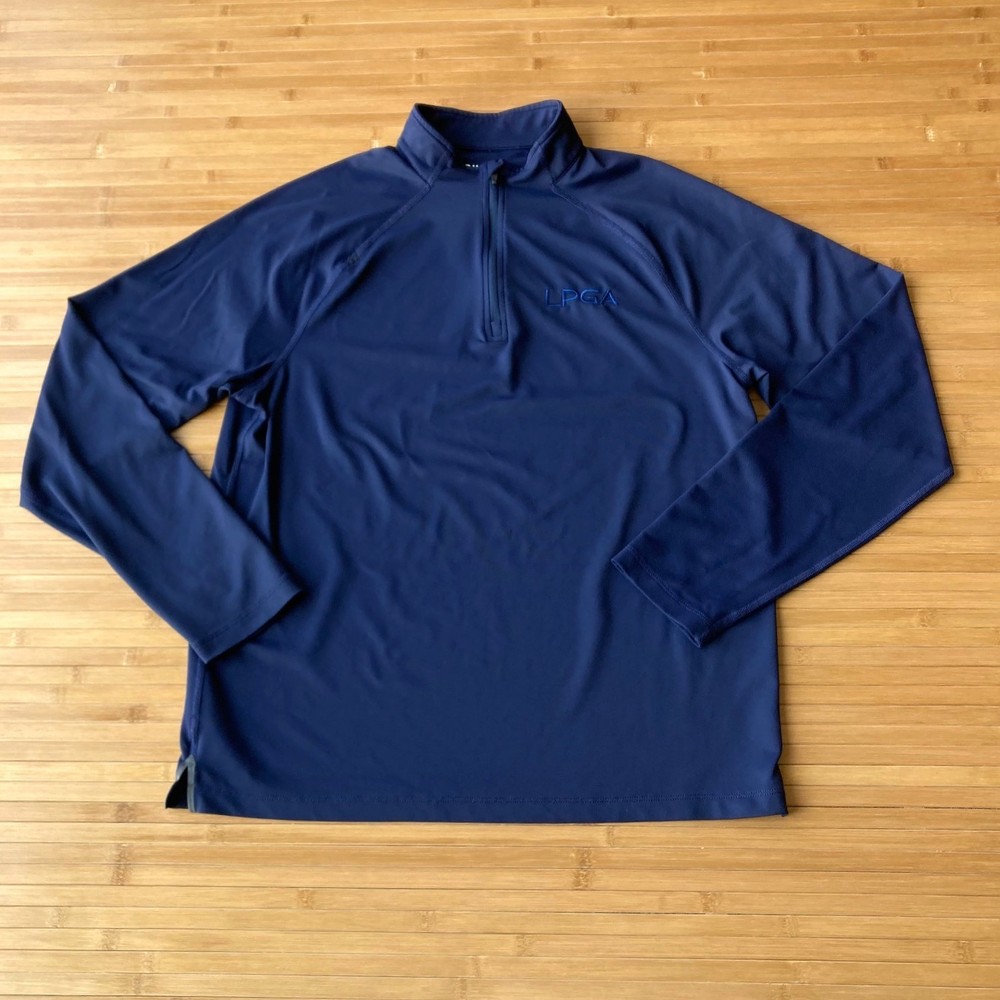 Rhone Session 1/4 Zip Performance Pullover Golf LPGA Logo Mens Medium M Blue